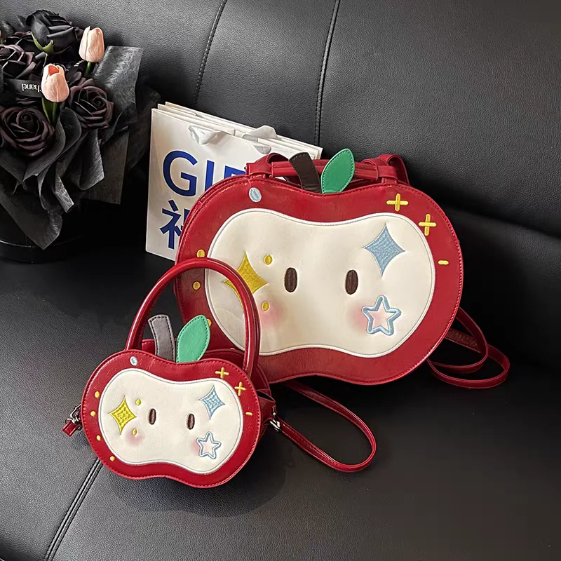 Korean Sweetheart Apple Backpack, Kawaii Red Leather Cartoon Bag, Unique Design Crossbody Purse For Women Y2k Harajuku Handbag
Korean Sweetheart Apple Backpack, Kawaii Red Leather Cartoon Bag, Unique Design Crossbody Purse For Women Y2k Harajuku Handbag