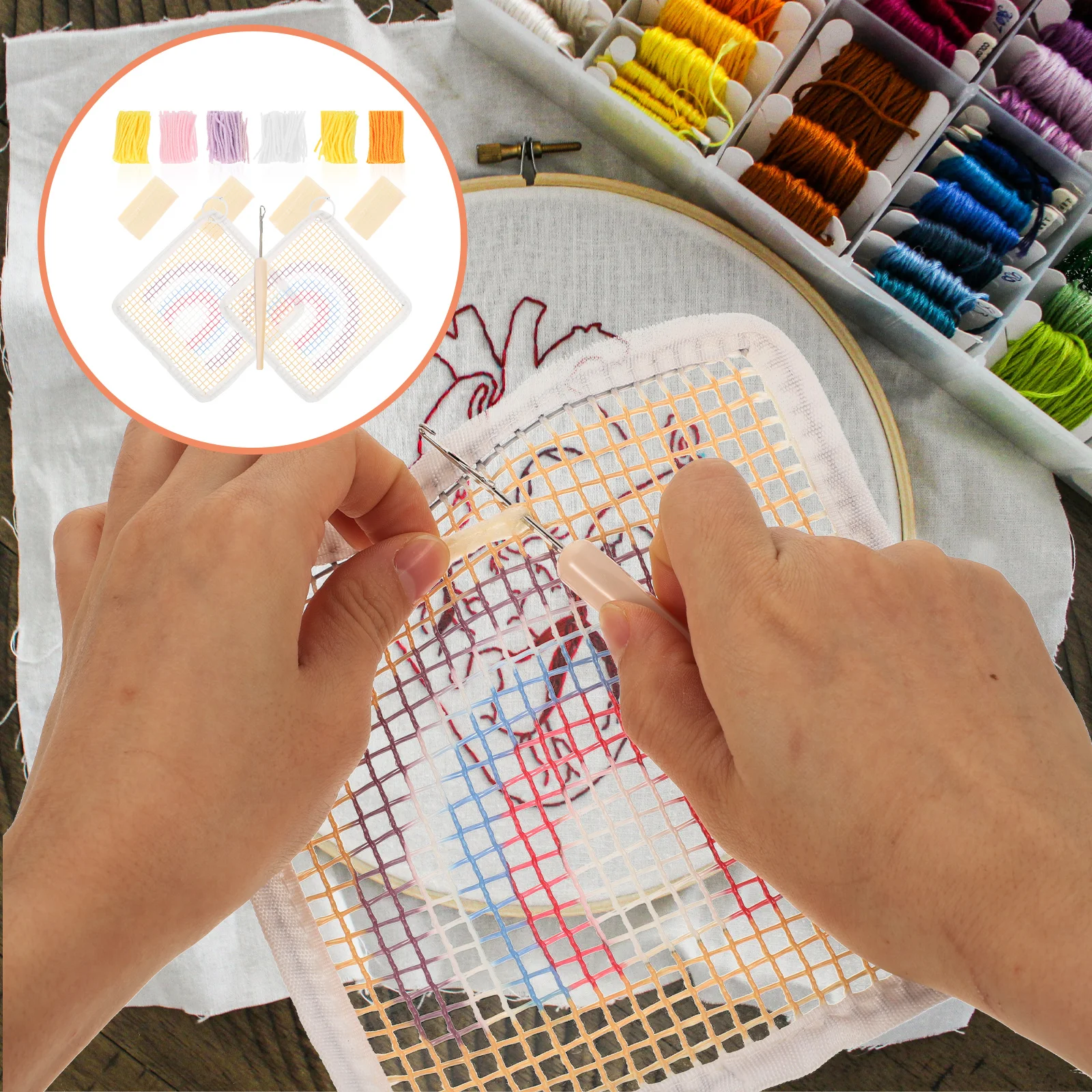 Square Embroidery Set Material Kits Polyester Cotton Accessories Handmade Coaster Decor Needlework Cup Mat DIY Craft
Square Embroidery Set Material Kits Polyester Cotton Accessories Handmade Coaster Decor Needlework Cup Mat DIY Craft