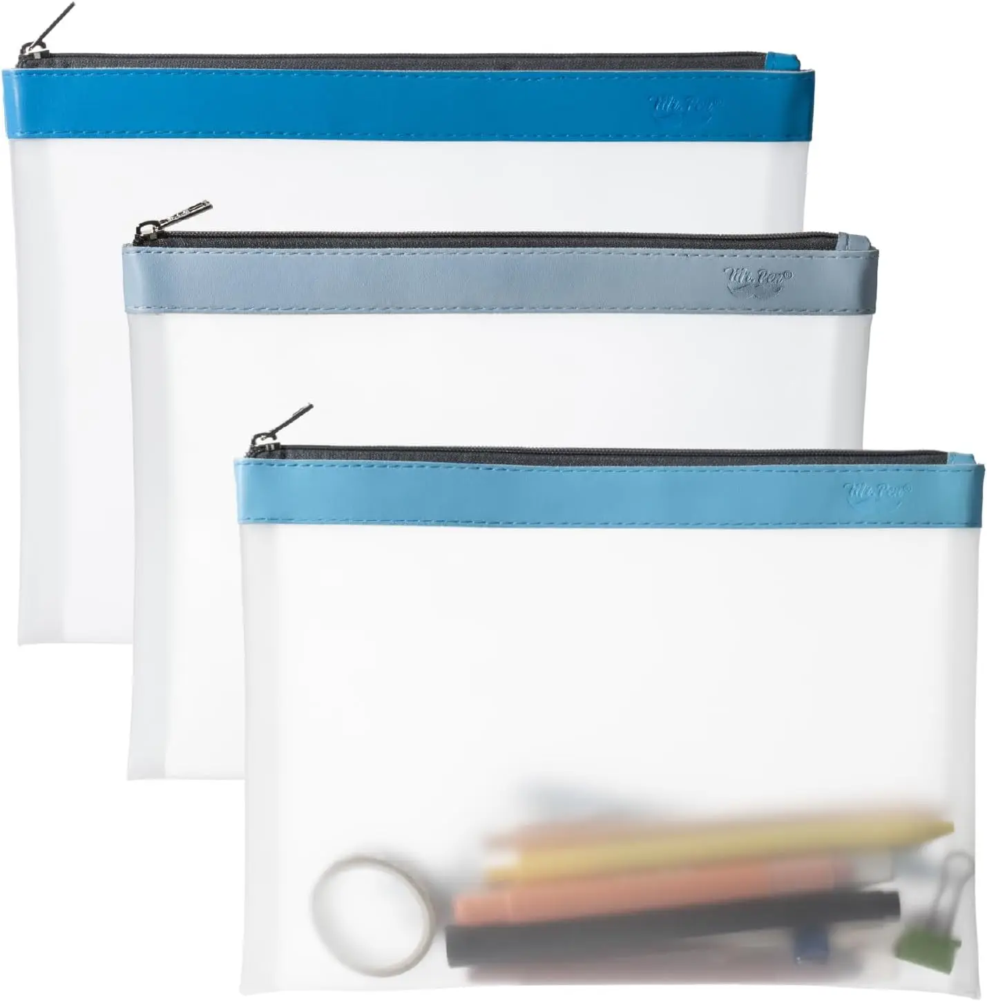 Clear Pencil Pouches, 3 Pack, Durable TPU, Water-Resistant, Large Capacity for School Office Travel
Clear Pencil Pouches, 3 Pack, Durable TPU, Water-Resistant, Large Capacity for School Office Travel