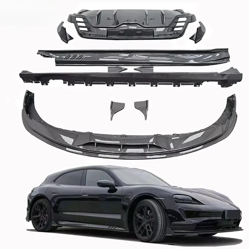 Top Quality Carbon Fiber Kit for Taycan Upgraded Body Kit Front Lip Rear Diffuser Side Skirts
Top Quality Carbon Fiber Kit for Taycan Upgraded Body Kit Front Lip Rear Diffuser Side Skirts