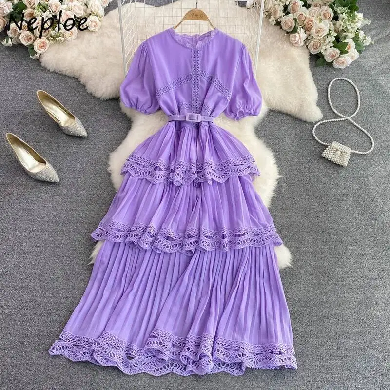 BabYoung O Neck Patchwork Puff Sleeve Dress Korean Summer Trendy Simple Robe Pleated Slim Waist Lace Up Layering Vestidos
BabYoung O Neck Patchwork Puff Sleeve Dress Korean Summer Trendy Simple Robe Pleated Slim Waist Lace Up Layering Vestidos
