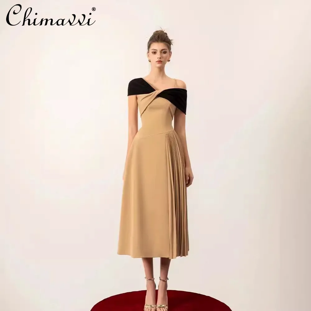 French Elegant Temperament Socialite Banquet Evening Dress Short Sleeve High Waist Pleated Splicing Party Long Dress for Women
French Elegant Temperament Socialite Banquet Evening Dress Short Sleeve High Waist Pleated Splicing Party Long Dress for Women