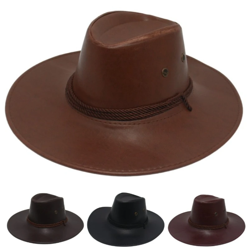 Vintage Western Cowboy Hat with Glossy Faux Leather – Ethnic Style Wide Brim Outdoor Racing & Performance Hat for Men and Women
Vintage Western Cowboy Hat with Glossy Faux Leather – Ethnic Style Wide Brim Outdoor Racing & Performance Hat for Men and Women