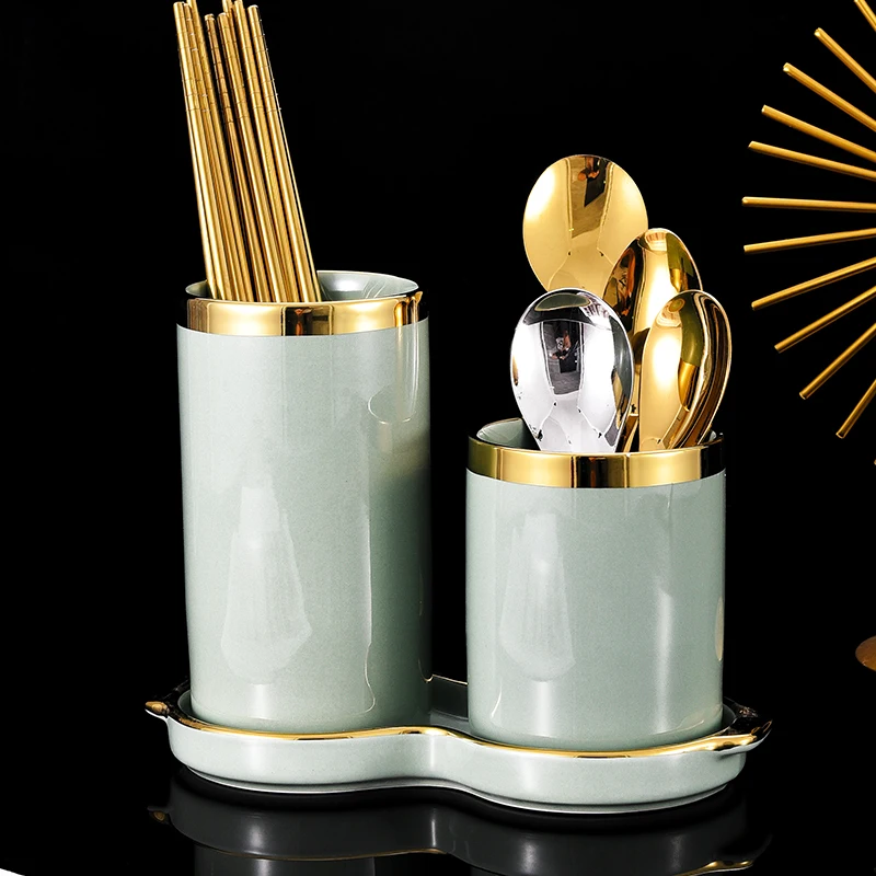 Round Ceramic Chopstick Holder Minimalist Gold-Edged Utensil Cup Nordic-Style Drain Storage Bucket Rustic Kitchen Organizer
Round Ceramic Chopstick Holder Minimalist Gold-Edged Utensil Cup Nordic-Style Drain Storage Bucket Rustic Kitchen Organizer