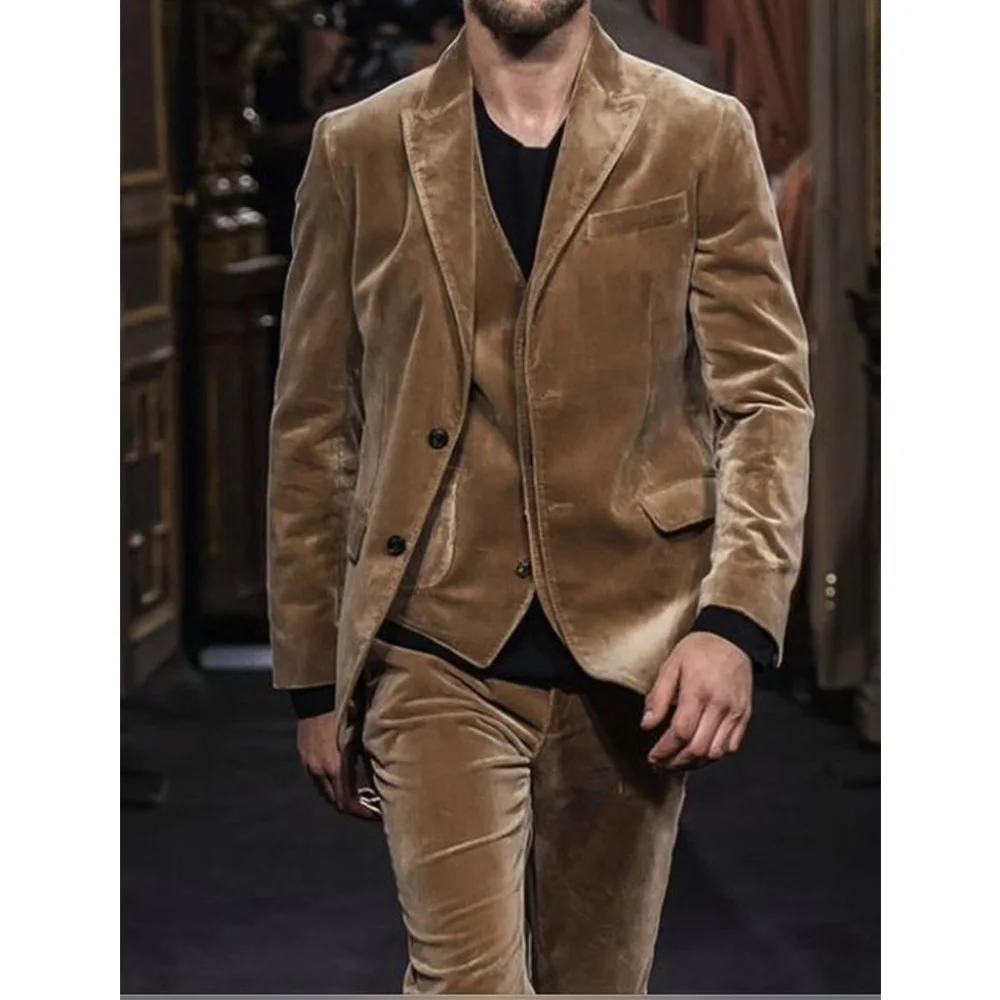 Mens Velvet Suit 3 Piece Single Breasted Blazer Pants Vest Set Slim Fit Comfortable Elegant Business Outfit Party Formal Wear Ca
Mens Velvet Suit 3 Piece Single Breasted Blazer Pants Vest Set Slim Fit Comfortable Elegant Business Outfit Party Formal Wear Ca
