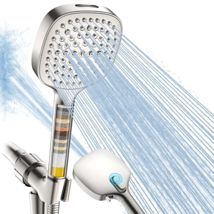 Filtered Shower Head with Handheld, High Pressure 7 Spray Showerhead with Filters, Detachable Shower Heads, Water Softener Filt
Filtered Shower Head with Handheld, High Pressure 7 Spray Showerhead with Filters, Detachable Shower Heads, Water Softener Filt