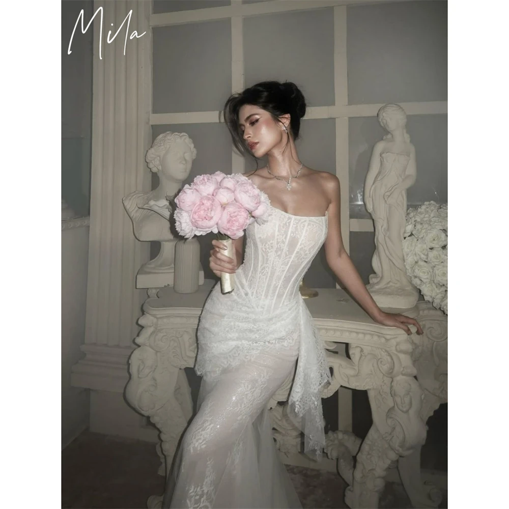 Mila Customized White Strapless Corset Draped Mermaid Wedding Dress Lace Elegant Formal Evening Floor-Length Vestidos De Fiesta
Mila Customized White Strapless Corset Draped Mermaid Wedding Dress Lace Elegant Formal Evening Floor-Length Vestidos De Fiesta