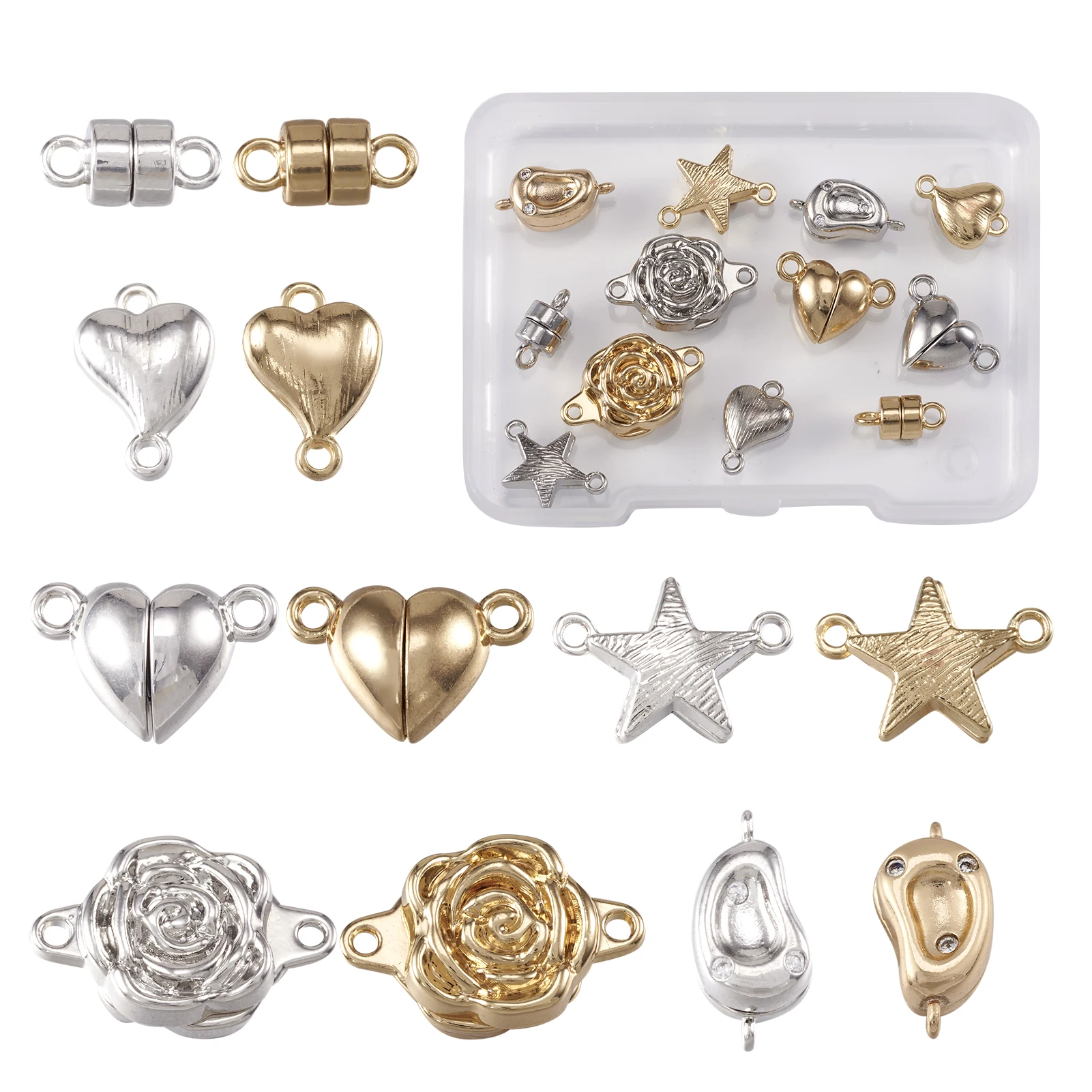 1 Set Brass Magnetic Clasps Column Rose Heart Shape End Clasp Connectors For Jewelry Making DIY Bracelet Necklace Accessories
1 Set Brass Magnetic Clasps Column Rose Heart Shape End Clasp Connectors For Jewelry Making DIY Bracelet Necklace Accessories