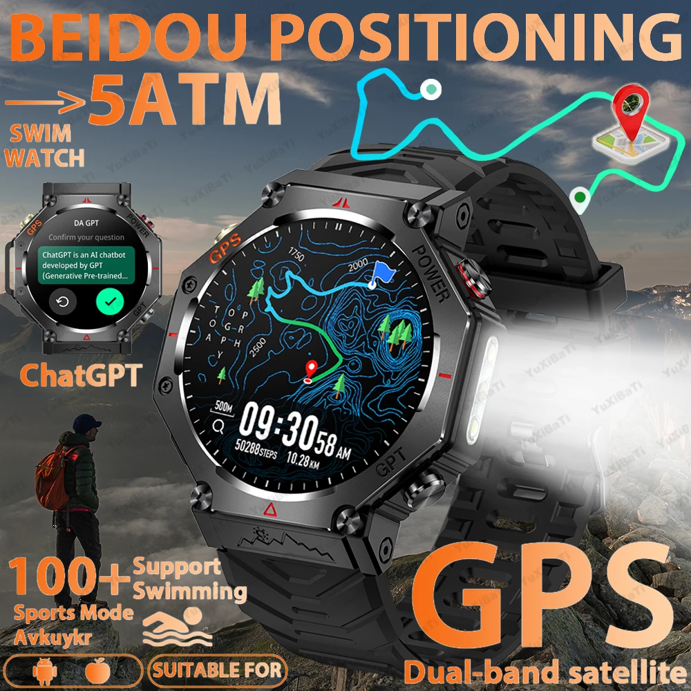 Military GPS Smart Watch Men AMOLED HD Screen Altitude Compass Heart Rate Sports Watch BT Calling IP68&5ATM Waterproof Watch
Military GPS Smart Watch Men AMOLED HD Screen Altitude Compass Heart Rate Sports Watch BT Calling IP68&5ATM Waterproof Watch