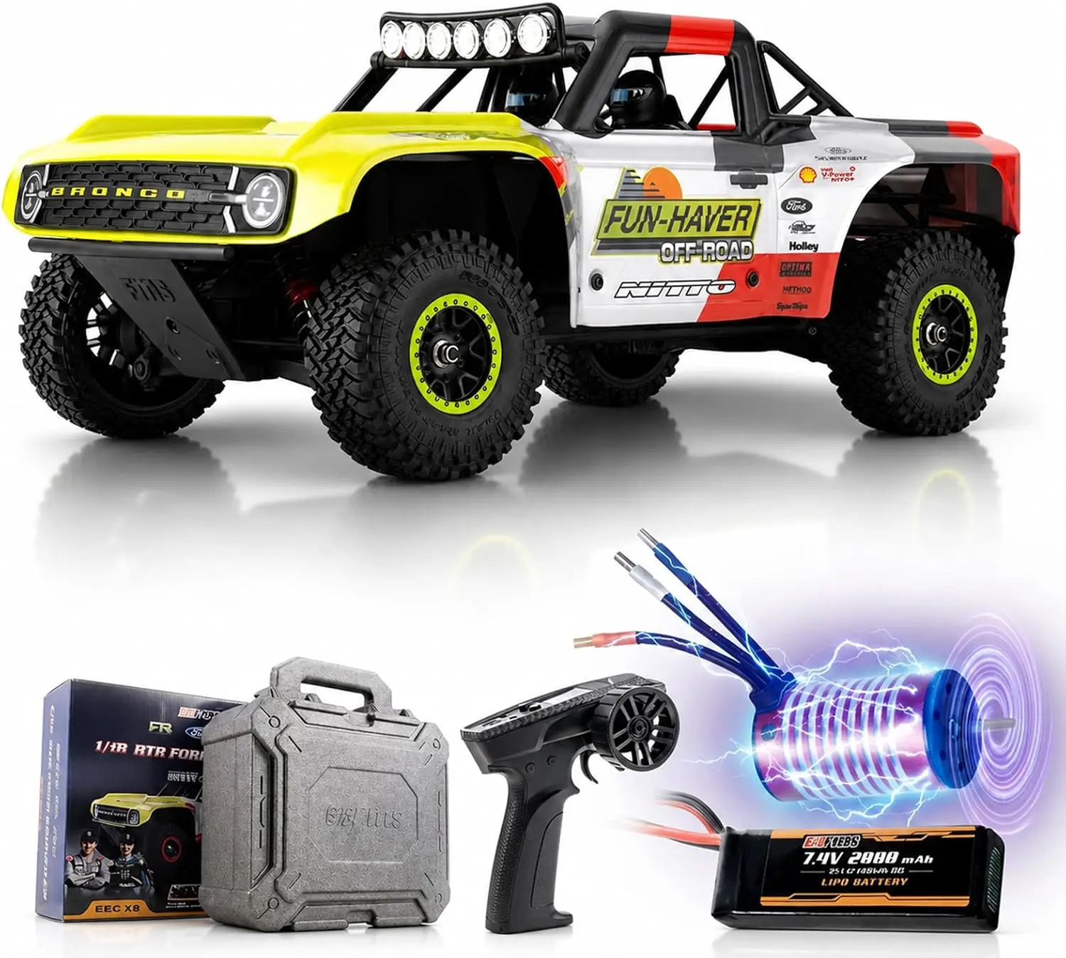 1/18 Scale RC Short Course Truck, 4x4 Off-Road Crawler with LED Lights, Quick-Release Body, RTR (Race Livery A, Brushless Version) for Off-Road Enthusiasts
1/18 Scale RC Short Course Truck, 4x4 Off-Road Crawler with LED Lights, Quick-Release Body, RTR (Race Livery A, Brushless Version) for Off-Road Enthusiasts