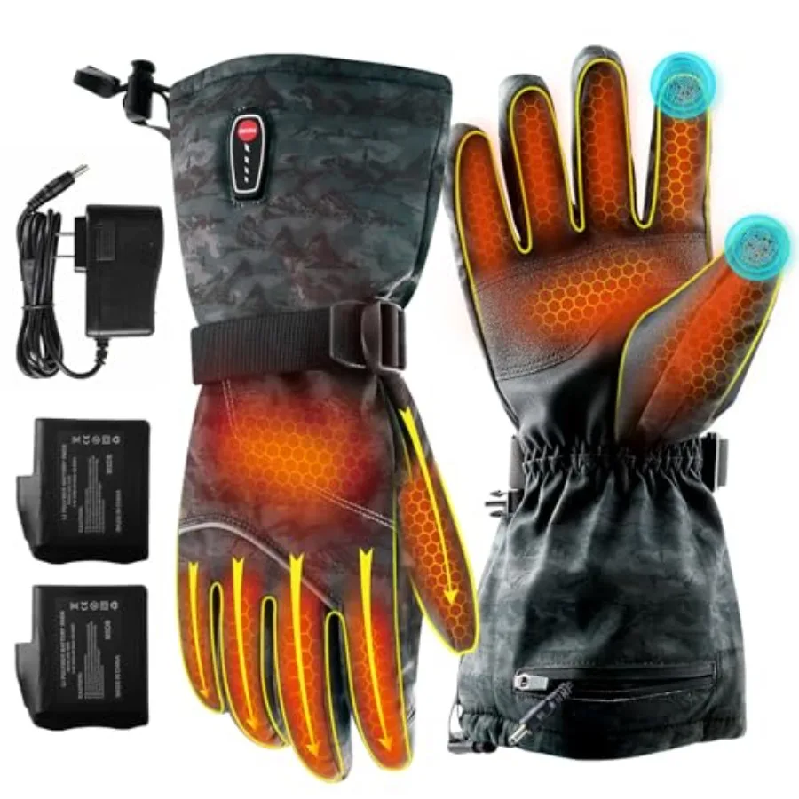 Heated Gloves for Men and Women Waterproof Touch Screen Rechargeable Heated Gloves with 2 7.4V 3200mAh Batteries for Winter Out
Heated Gloves for Men and Women Waterproof Touch Screen Rechargeable Heated Gloves with 2 7.4V 3200mAh Batteries for Winter Out
