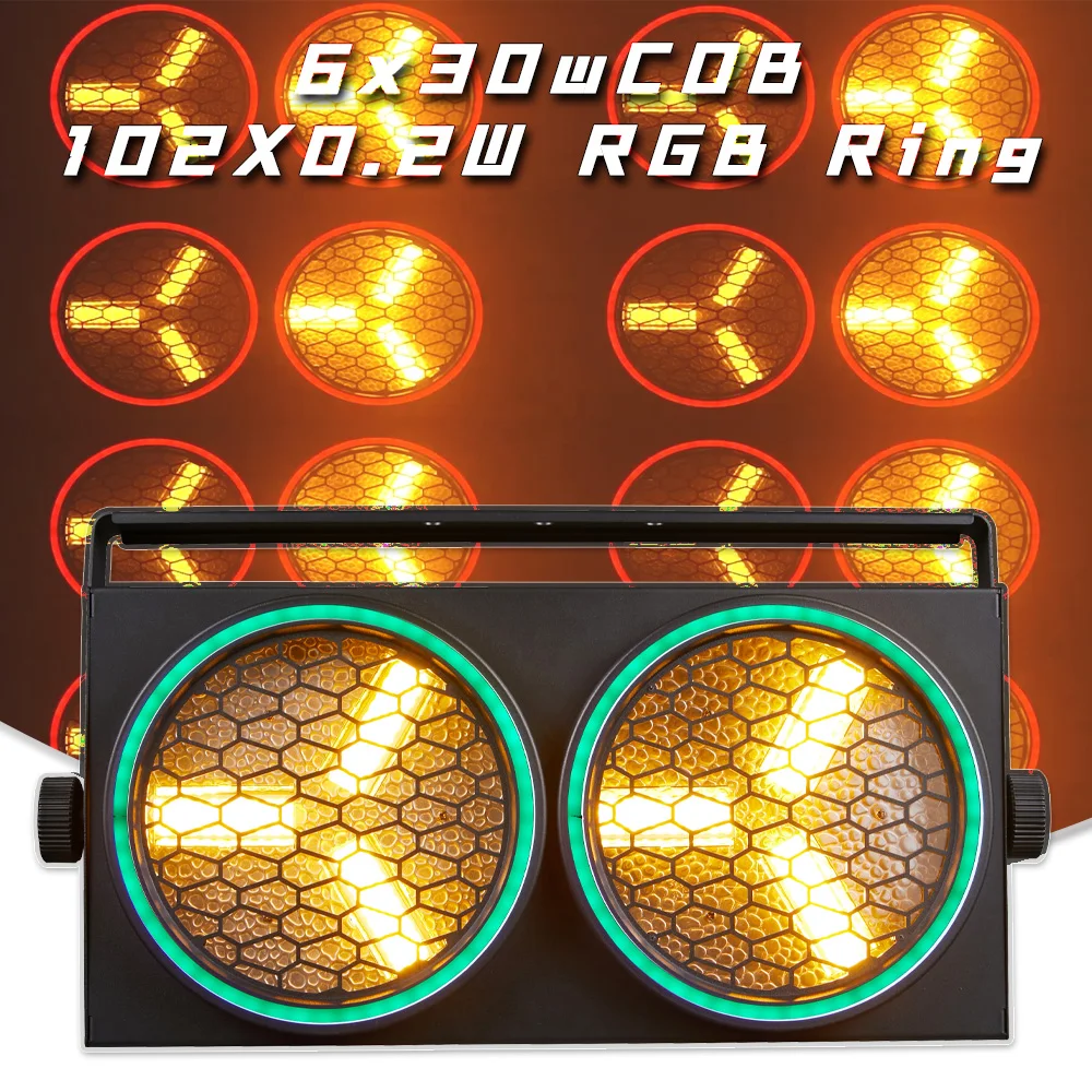 YUER LED 6x30 Вт COB + 102x0,2 Вт RGB кольцо 2 глаза Blinder стробоскоп эффект мытья украшение для вечеринки свадьба Dj дискотека бар сценическое освещение
YUER LED 6x30 Вт COB + 102x0,2 Вт RGB кольцо 2 глаза Blinder стробоскоп эффект мытья украшение для вечеринки свадьба Dj дискотека бар сценическое освещение