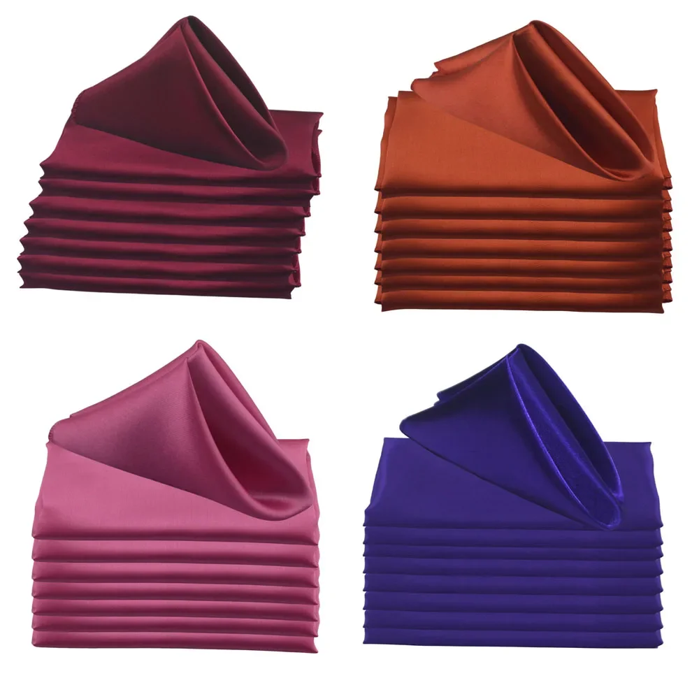 12pcs 45x45cm Satin Table Napkins Soft Cloth Handkerchief For Wedding Party Decors Birthday Christmas Home Tea Towel Napkin
12pcs 45x45cm Satin Table Napkins Soft Cloth Handkerchief For Wedding Party Decors Birthday Christmas Home Tea Towel Napkin
