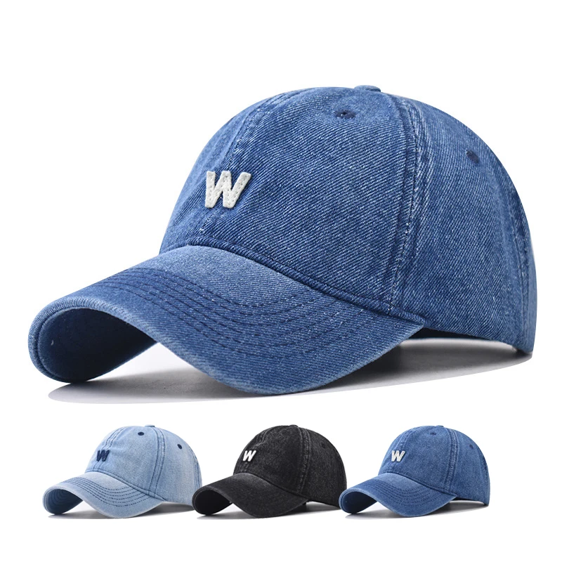 Couples baseball cap W letter W-hat Korean version Sun hat Hole Spring Autumn Wash denim Woman's hat Cap Hip Hop Fitted Cap 
Couples baseball cap W letter W-hat Korean version Sun hat Hole Spring Autumn Wash denim Woman's hat Cap Hip Hop Fitted Cap