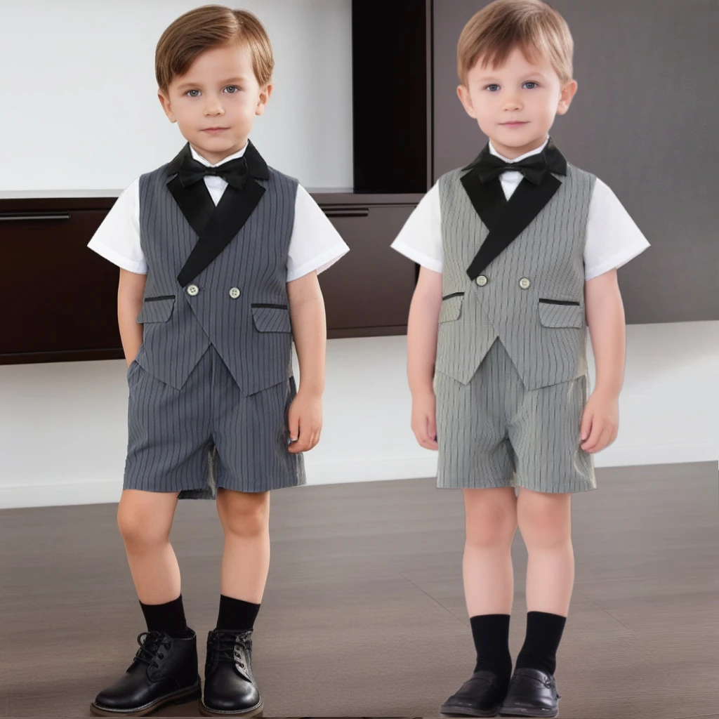 Elegant Kids Tuxedo Set Classic Stripe Little Gentleman 1st Birthday Outfit Formal Flower Boys Wedding Suit Summer Child Clothes
Elegant Kids Tuxedo Set Classic Stripe Little Gentleman 1st Birthday Outfit Formal Flower Boys Wedding Suit Summer Child Clothes