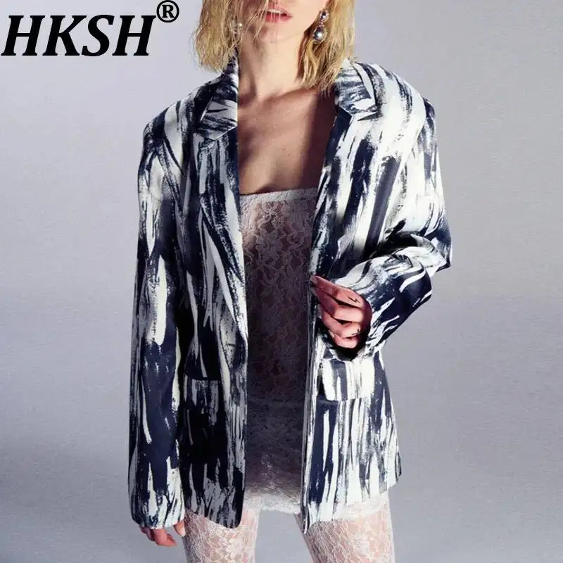HKSH Women Blazer Elegant Fashion Graffiti Print Textured Straight Loose Casual High-End Niche Long Sleeve Suit-Coat New HK25484
HKSH Women Blazer Elegant Fashion Graffiti Print Textured Straight Loose Casual High-End Niche Long Sleeve Suit-Coat New HK25484
