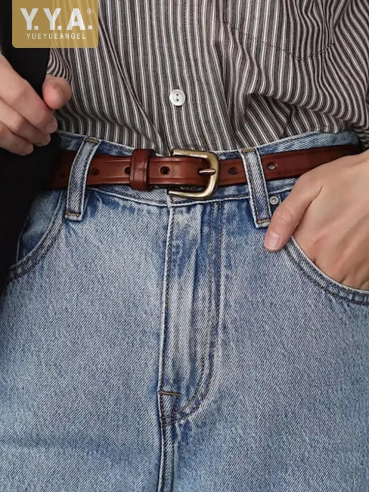 1.8cm Thin Belt Women Copper Pin Buckle Cowhide Genuine Leather Belts Classtic Strap For Jeans Vintage Waistband
1.8cm Thin Belt Women Copper Pin Buckle Cowhide Genuine Leather Belts Classtic Strap For Jeans Vintage Waistband