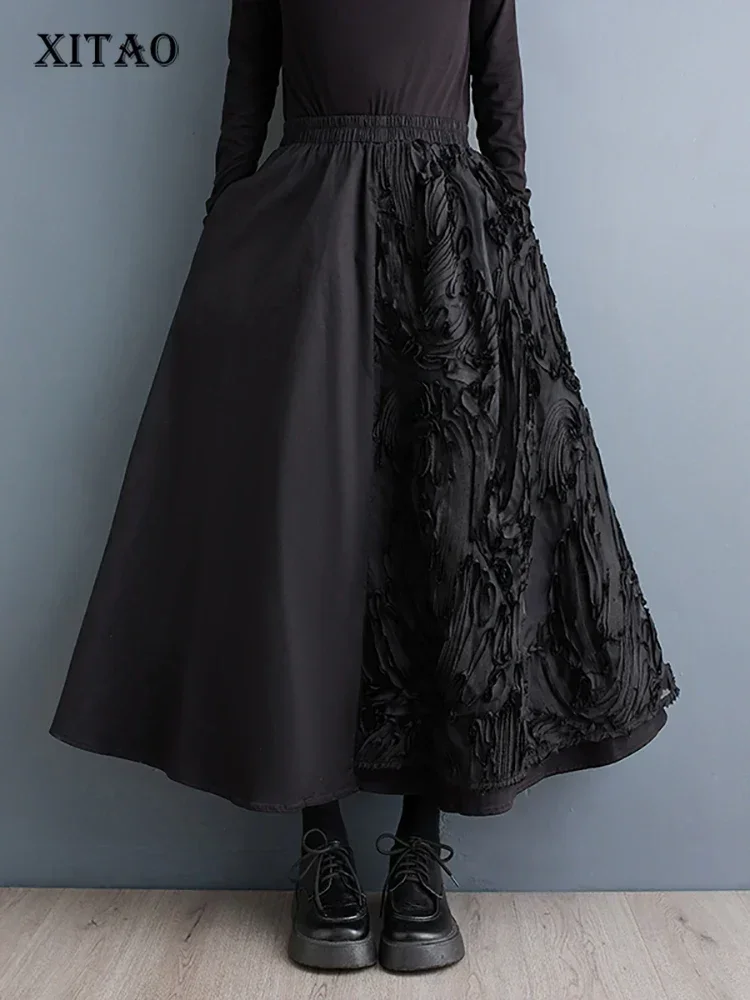 XITAO Appliques Solid Color Floral Patchwork Skirts Elastic Waist Loose Ankle-length 2025 New Arrival Slimming All Match ZZ0102
XITAO Appliques Solid Color Floral Patchwork Skirts Elastic Waist Loose Ankle-length 2025 New Arrival Slimming All Match ZZ0102