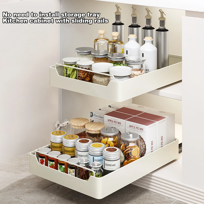 Pull-out Kitchen Storage Rack with Slide Rails Free of Installation Kitchen Spice Box Storage Rack Kitchen Accessories
Pull-out Kitchen Storage Rack with Slide Rails Free of Installation Kitchen Spice Box Storage Rack Kitchen Accessories