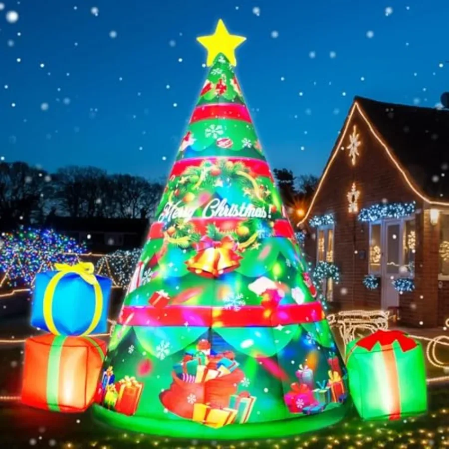 Outdoor inflatable Christmas tree, 6.8FT, built-in 360 rotating colorful LEDs, PVC material, green, weather-resistant holiday d
Outdoor inflatable Christmas tree, 6.8FT, built-in 360 rotating colorful LEDs, PVC material, green, weather-resistant holiday d