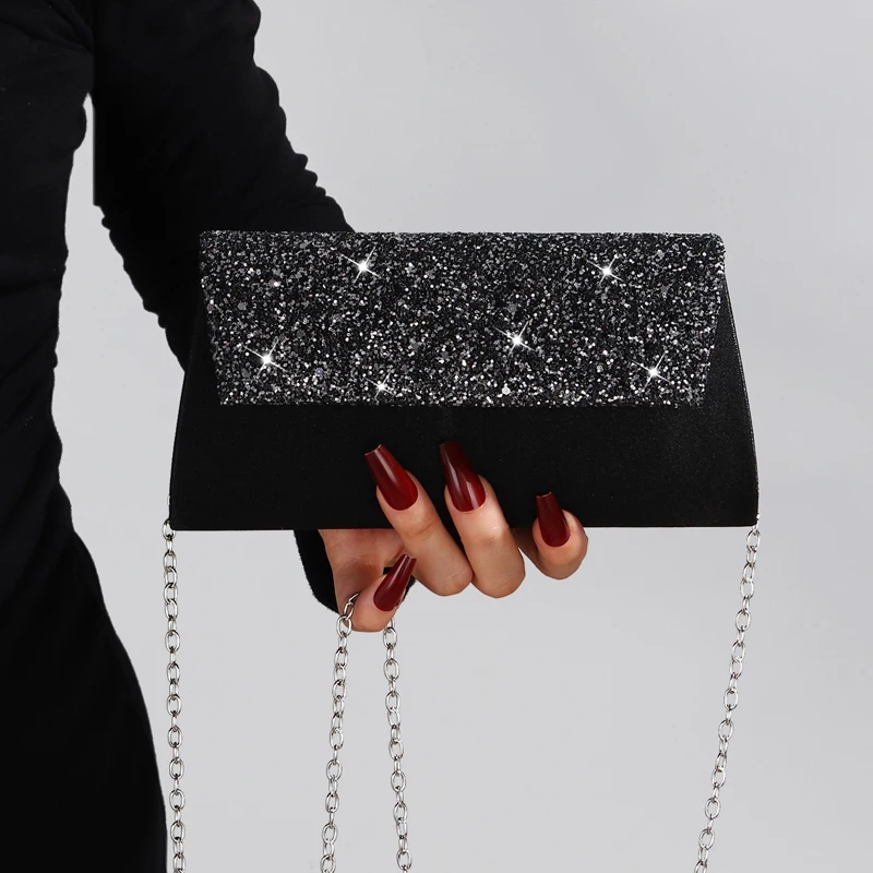 Sparkling Dinner Party Handbag Stylish Romantic Bridal Wedding Clutch Bag Bling Sequins Chain Evening Dress Dating Shoulder Bag
Sparkling Dinner Party Handbag Stylish Romantic Bridal Wedding Clutch Bag Bling Sequins Chain Evening Dress Dating Shoulder Bag