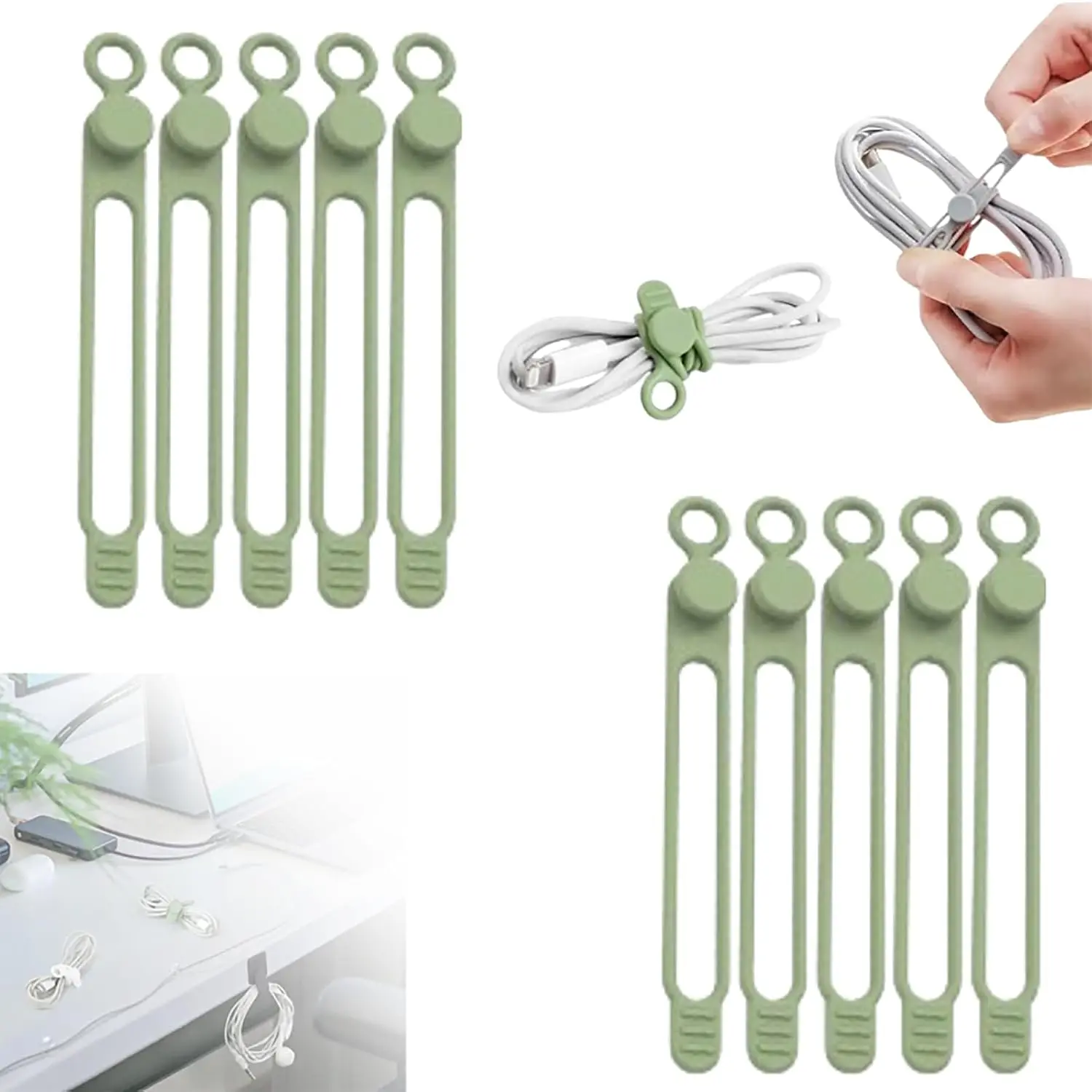 Silicone Cable Ties, Data Cable Organizer Reusable Cable Management Organizer, Multipurpose Elastic
Silicone Cable Ties, Data Cable Organizer Reusable Cable Management Organizer, Multipurpose Elastic