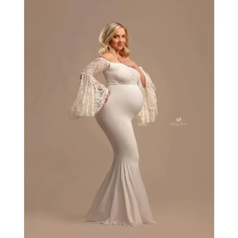 European and American Lace Patchwork Silky Cotton Maternity Ruffled Sleeve Trailing Maxi Dress for Photography
European and American Lace Patchwork Silky Cotton Maternity Ruffled Sleeve Trailing Maxi Dress for Photography