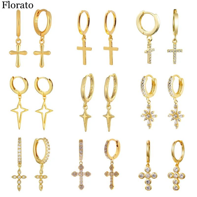 Prevent Allergies 925 Sterling Silver Ear Buckle Exquisite Cross Crystal Diamond Pendant Ladies Zircon Hoop Earrings Fashion
Prevent Allergies 925 Sterling Silver Ear Buckle Exquisite Cross Crystal Diamond Pendant Ladies Zircon Hoop Earrings Fashion