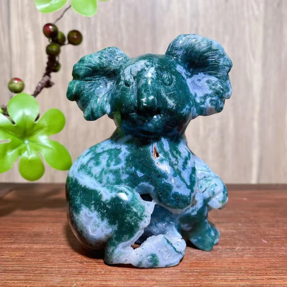 Натуральный ручной работы хрустальный агат-мха в форме коалы, скульптура, милый минеральный сувенир, креативное украшение для дома, подарок на день рождения, фигурка животного
Натуральный ручной работы хрустальный агат-мха в форме коалы, скульптура, милый минеральный сувенир, креативное украшение для дома, подарок на день рождения, фигурка животного