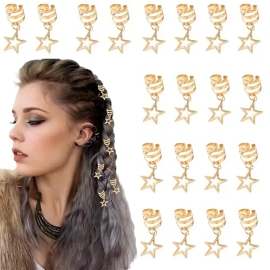 ASVNRES Hollow Five-pointed Star Hair Braids Hair Jewelry Cuffs Dreadlock Braids Pendants Clip
ASVNRES Hollow Five-pointed Star Hair Braids Hair Jewelry Cuffs Dreadlock Braids Pendants Clip