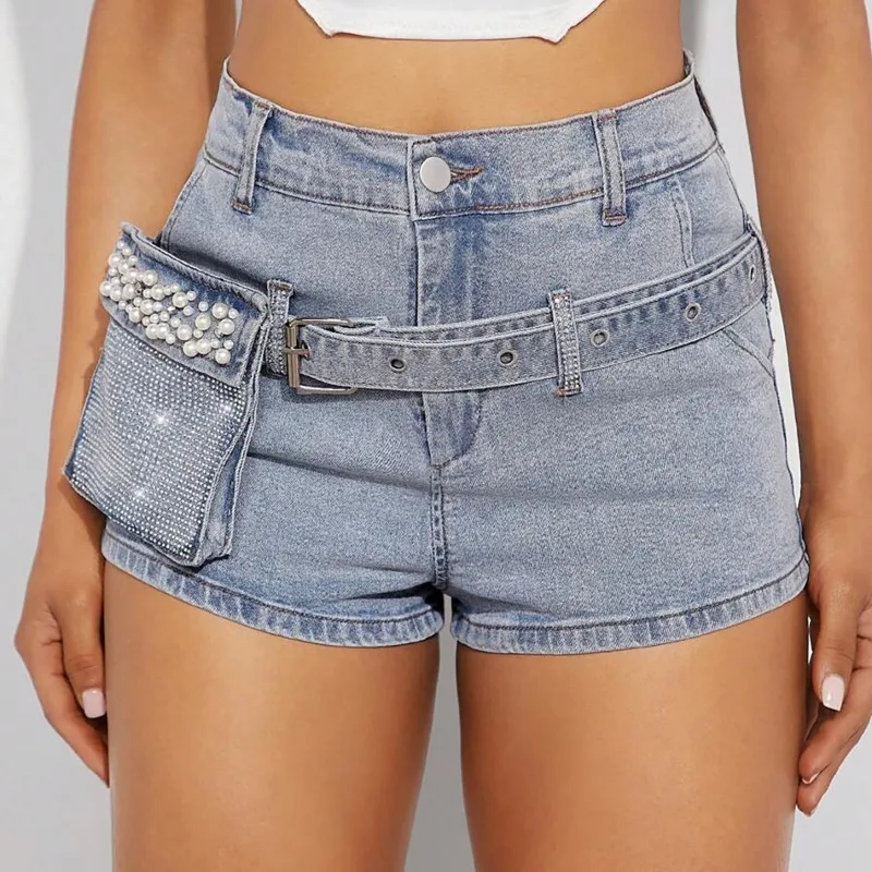 Streetwear Sequins Beading Pearls Denim Shorts Jean Women Summer Pants Spicy Hip High Waisted Y2K Punk Casual With Belt Pockets
Streetwear Sequins Beading Pearls Denim Shorts Jean Women Summer Pants Spicy Hip High Waisted Y2K Punk Casual With Belt Pockets