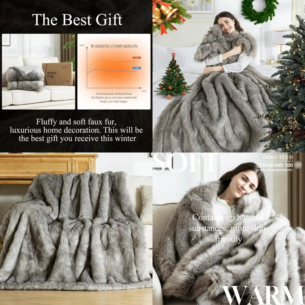 Luxury Plush Gray Faux Fur Throw Blanket, 60x80, Cozy & Warm for Couch, Sofa, Bed
Luxury Plush Gray Faux Fur Throw Blanket, 60x80, Cozy & Warm for Couch, Sofa, Bed
