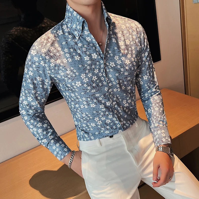 Autumn New Fashion V Neck Long Sleeve Floral Shirts For Men Clothing 2024 Slim Fit Casual Prom Tuxedo Chemise Homme Streetwear
Autumn New Fashion V Neck Long Sleeve Floral Shirts For Men Clothing 2024 Slim Fit Casual Prom Tuxedo Chemise Homme Streetwear