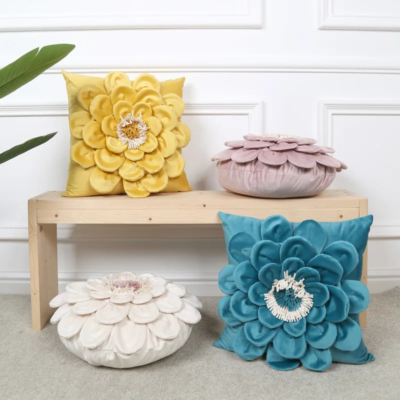 Three-D Flower Cushion Cover 45CM Yellow Blue White Pink Handmade Velvet Throw Pillowcase for Bedroom Living Room Home Decor
Three-D Flower Cushion Cover 45CM Yellow Blue White Pink Handmade Velvet Throw Pillowcase for Bedroom Living Room Home Decor