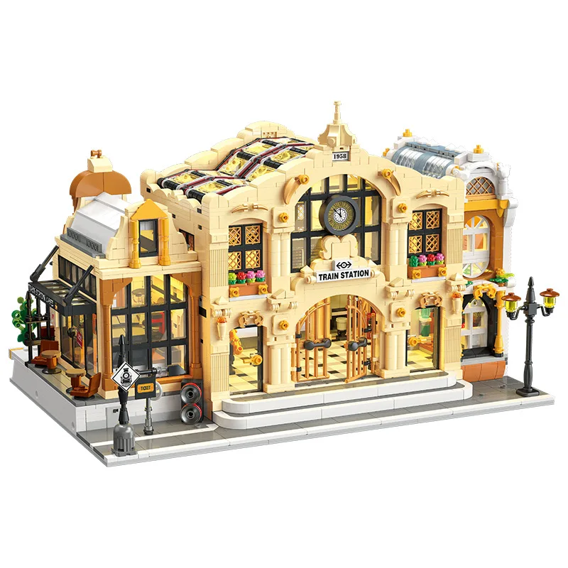IN STOCK MOC Idea City Street View Retro Steam Train Station Building Blocks Bricks Assembling Children's Toys Birthday Gift Set
IN STOCK MOC Idea City Street View Retro Steam Train Station Building Blocks Bricks Assembling Children's Toys Birthday Gift Set