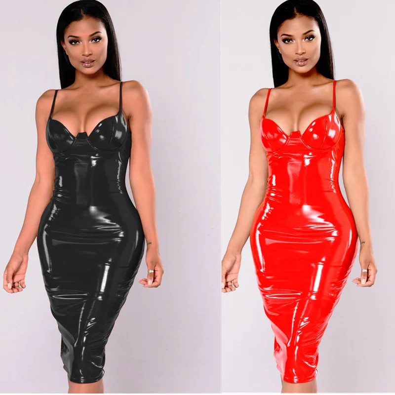4XL 5XL 6XL Plus Size Dress 2017 Sexy Winter PVC Wet Look Leather Dresses Women Red Black Knee Length Zipper Black Club Dress
4XL 5XL 6XL Plus Size Dress 2017 Sexy Winter PVC Wet Look Leather Dresses Women Red Black Knee Length Zipper Black Club Dress