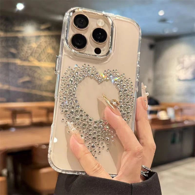 Phone Case For iPhone 16 15 14 13 12 Pro Max Plus New Korean INS Creative 3D Rhinestone Love Transparent Protective Cover
Phone Case For iPhone 16 15 14 13 12 Pro Max Plus New Korean INS Creative 3D Rhinestone Love Transparent Protective Cover