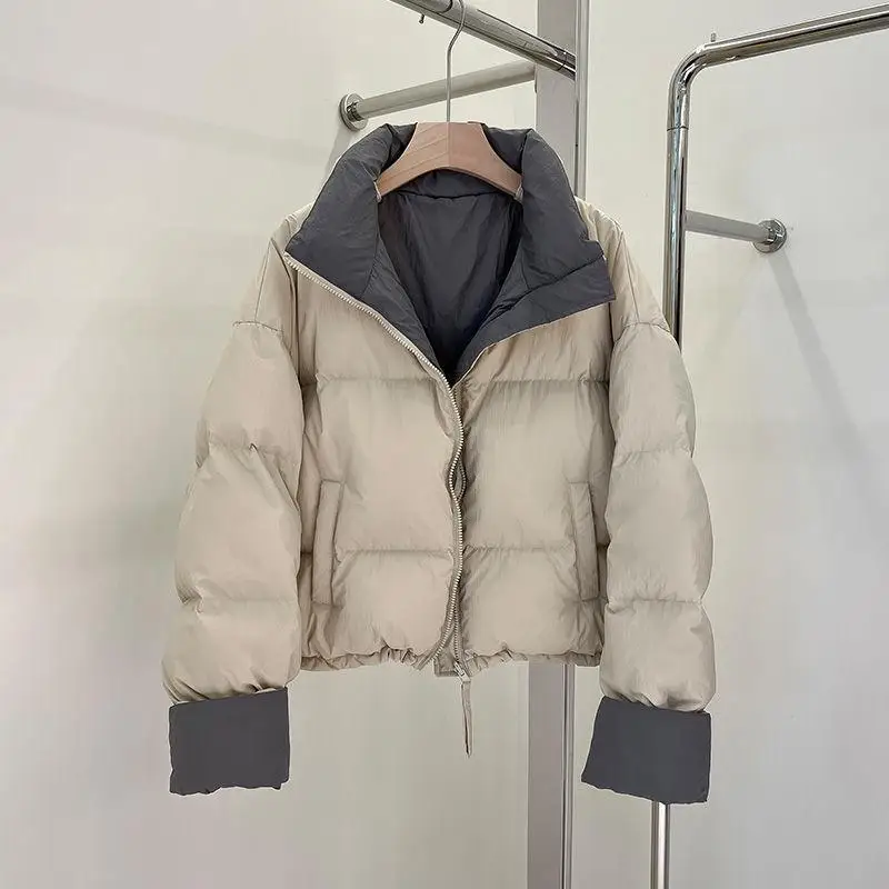 Двусторонняя одежда, белая пуховая куртка Jaet ort Thiened Bread Sle, женская зимняя модная повседневная свободная посадка, водонепроницаемая
Двусторонняя одежда, белая пуховая куртка Jaet ort Thiened Bread Sle, женская зимняя модная повседневная свободная посадка, водонепроницаемая