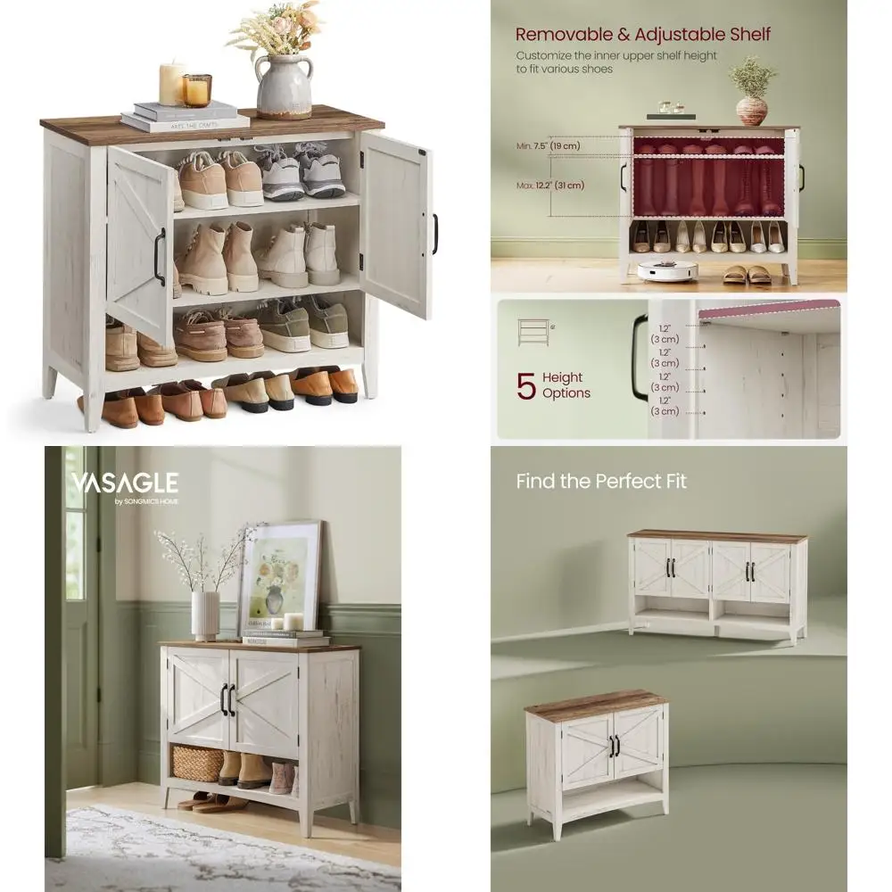 3-х уровневый органайзер для хранения обуви в стиле фермерского дома с регулируемыми полками, отдельно стоящий шкаф для размеров 13,8 x 31,5 x В дюймов
3-х уровневый органайзер для хранения обуви в стиле фермерского дома с регулируемыми полками, отдельно стоящий шкаф для размеров 13,8 x 31,5 x В дюймов