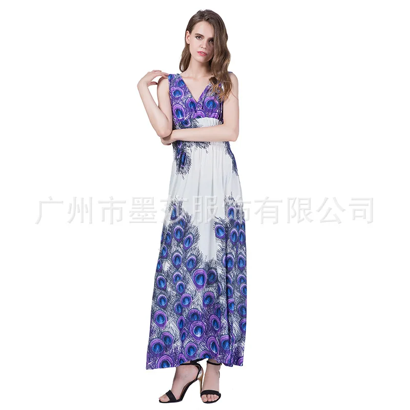 Bohemian beach ice silk printing dress lake blue plus size fashion simple temperament elegant vacation style high-end banquet pa
Bohemian beach ice silk printing dress lake blue plus size fashion simple temperament elegant vacation style high-end banquet pa