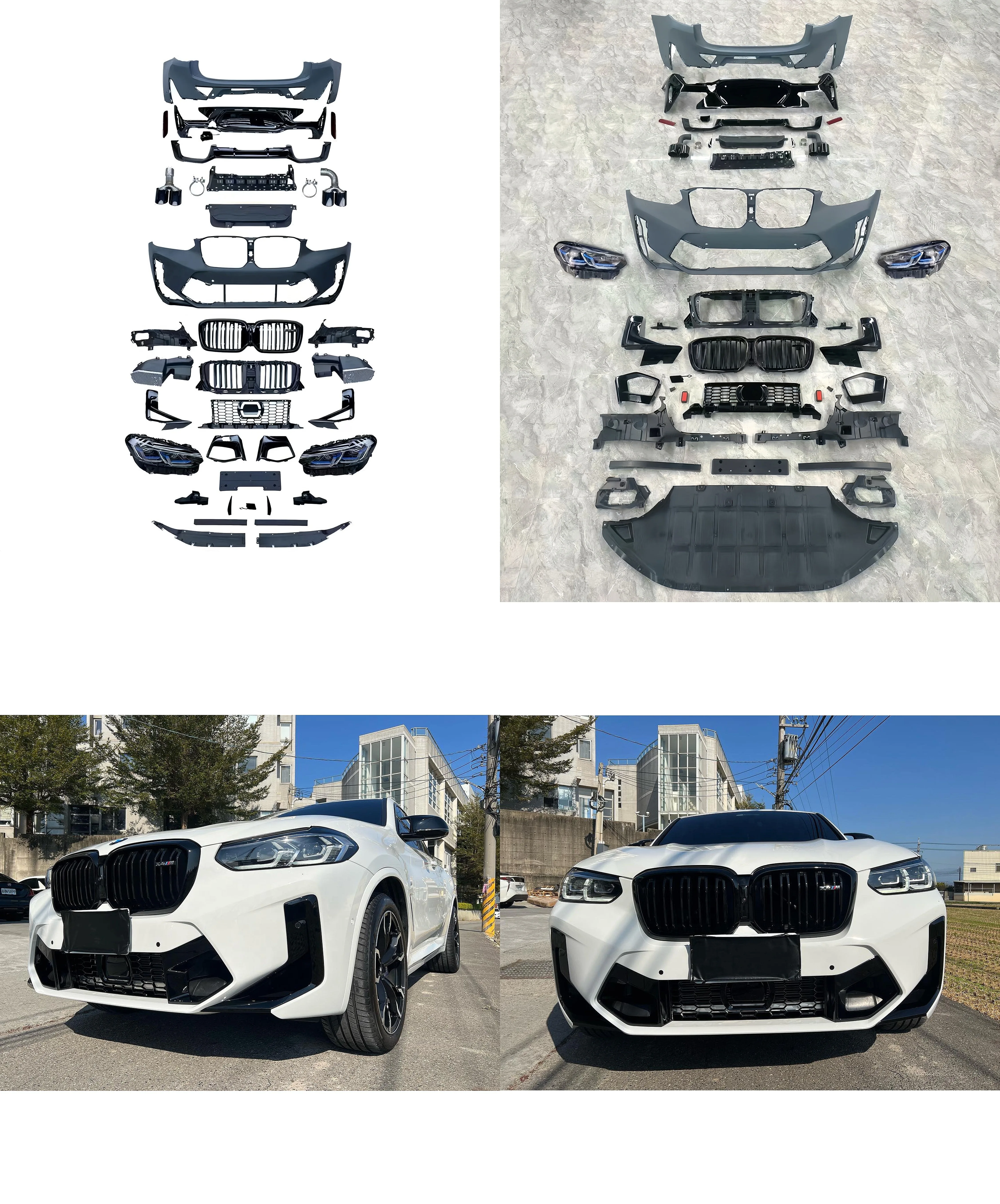 Full Bodykit for 19-21 BMW X4 G02 Facelift to X4M Front Rear Bumper Grill Diffuser
Full Bodykit for 19-21 BMW X4 G02 Facelift to X4M Front Rear Bumper Grill Diffuser