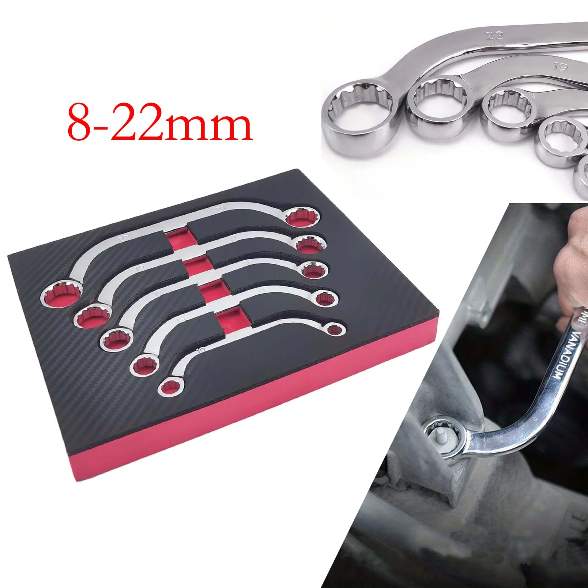 12 Point 8mm To 22mm Half Moon Wrench Set Box-End Metric Wrench For Confined Spaces Chrome Vanadium Steel Rust-Resistant
12 Point 8mm To 22mm Half Moon Wrench Set Box-End Metric Wrench For Confined Spaces Chrome Vanadium Steel Rust-Resistant