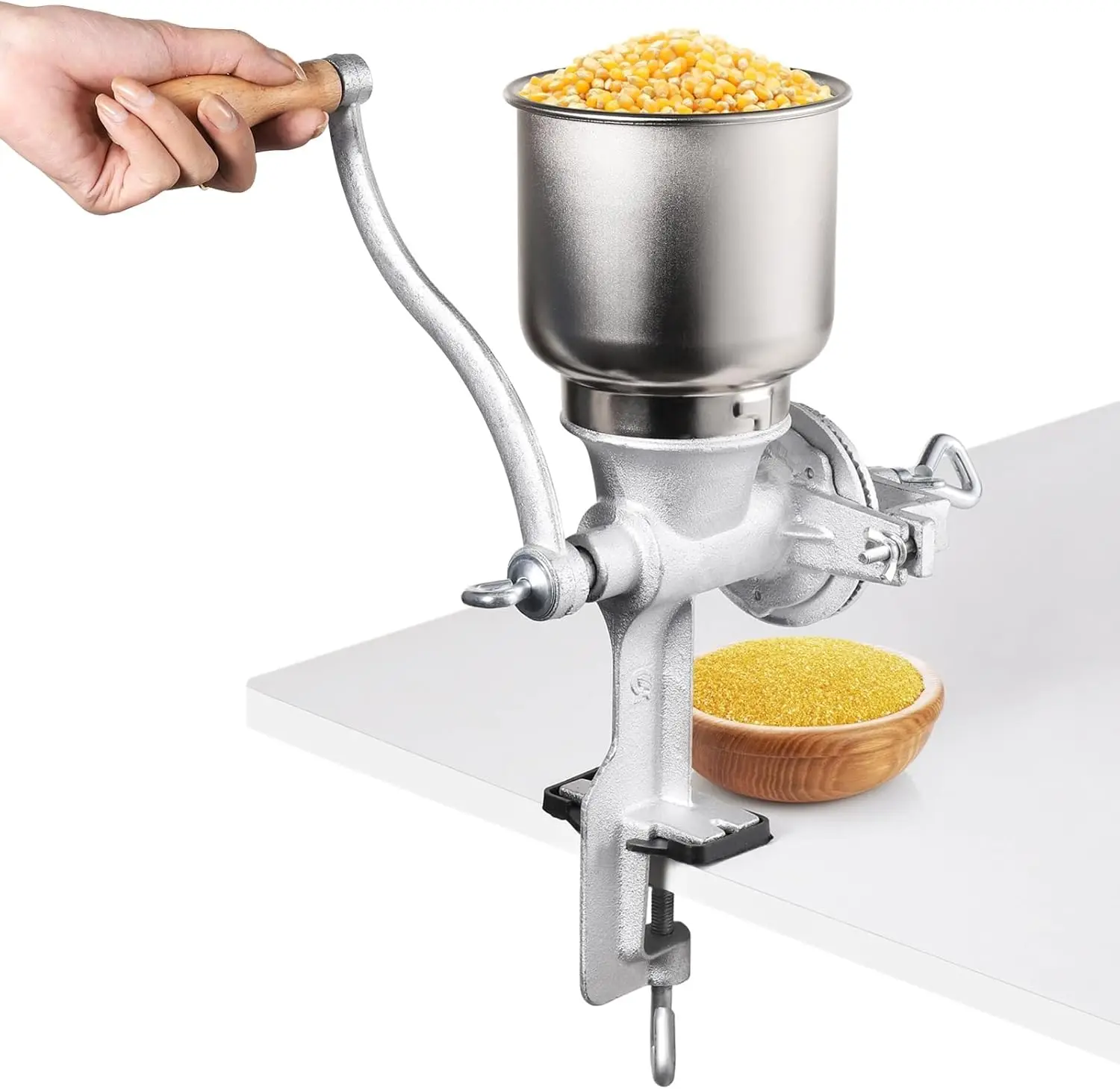 Manual Grain Grinder with Large Hopper for Corn, Coffee, Beans - Adjustable & Easy to Install
Manual Grain Grinder with Large Hopper for Corn, Coffee, Beans - Adjustable & Easy to Install
