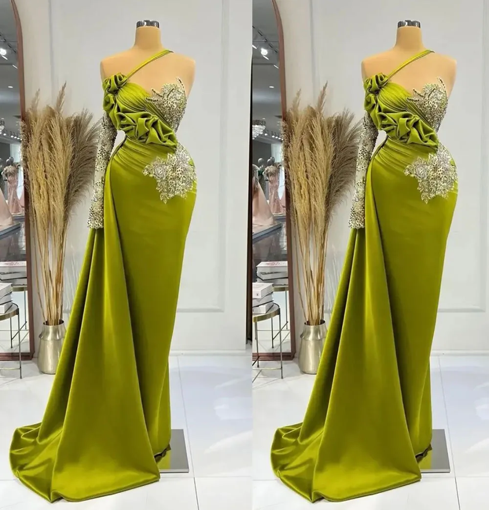 Prom Party Gown Evening Dresses Plus Size New Custom Applique Mermaid One-Shoulder Sleeveless Elastic Satin Beaded
Prom Party Gown Evening Dresses Plus Size New Custom Applique Mermaid One-Shoulder Sleeveless Elastic Satin Beaded