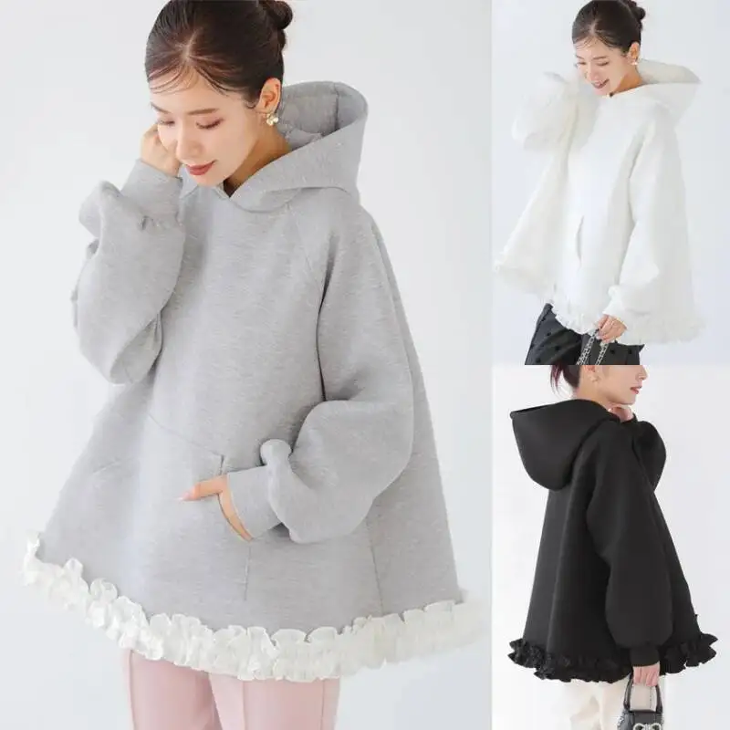 Lotte Ins Japanese and Korean Loose Ruffled Trim Decorated Hooded Sweatshirt Jacket
Lotte Ins Japanese and Korean Loose Ruffled Trim Decorated Hooded Sweatshirt Jacket