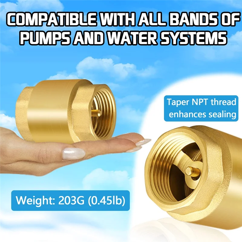 A19F-2PCS NPT пружинный обратный клапан с внутренней резьбой, твердая латунь, обратный односторонний горизонтальный обратный клапан для колодца, насос
A19F-2PCS NPT пружинный обратный клапан с внутренней резьбой, твердая латунь, обратный односторонний горизонтальный обратный клапан для колодца, насос