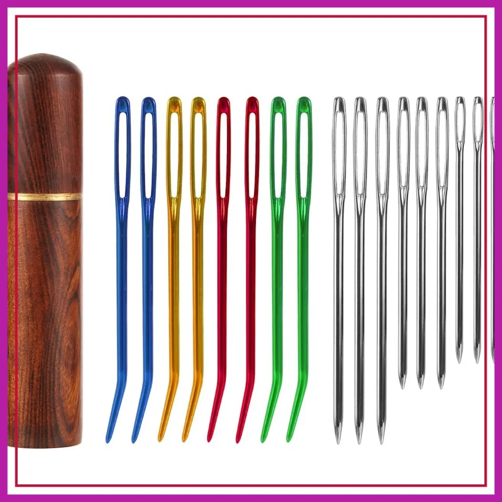 17pcs Large Eye Sewing Needles Kit, Stainless Steel Blunt & Sharp Tapestry Needles with Wooden Case for Crochet
17pcs Large Eye Sewing Needles Kit, Stainless Steel Blunt & Sharp Tapestry Needles with Wooden Case for Crochet