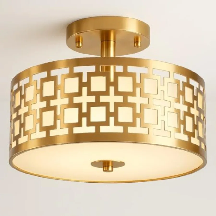Semi Flush Mount Ceiling LED Light Fixture Hanging with Drum Shade for Dining and Living Room Kitchen Office Shop Entryway and
Semi Flush Mount Ceiling LED Light Fixture Hanging with Drum Shade for Dining and Living Room Kitchen Office Shop Entryway and