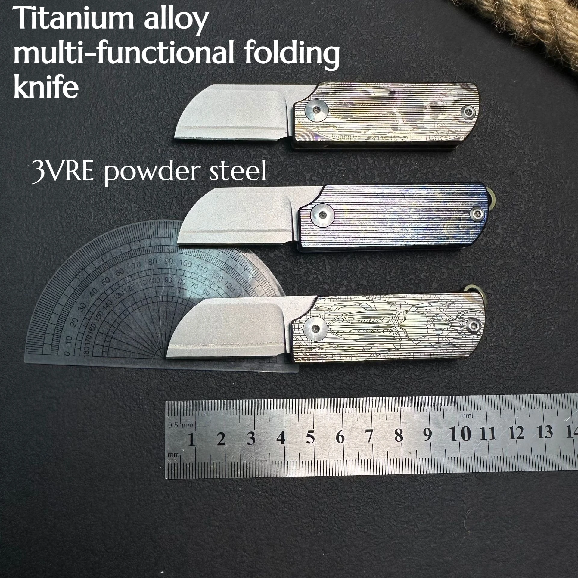 High Quality Titanium Alloy Folding Mini Multifunctional Knife Hand in Hand Tool 3VRE Powder Steel Carving
High Quality Titanium Alloy Folding Mini Multifunctional Knife Hand in Hand Tool 3VRE Powder Steel Carving