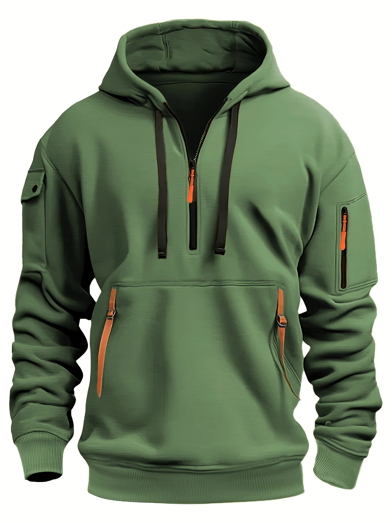 Spring and Autumn men's casual fashion sweater, half-open zipper collar, fitness sports hooded shirt men's jacket
Spring and Autumn men's casual fashion sweater, half-open zipper collar, fitness sports hooded shirt men's jacket